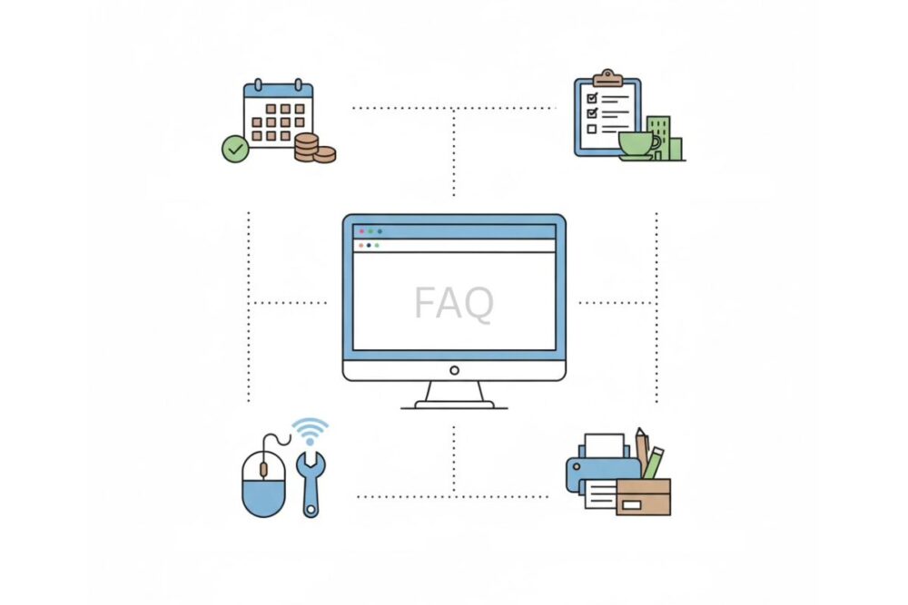 社内FAQ（人事・総務・ITヘルプデスク）向けのイメージ画像